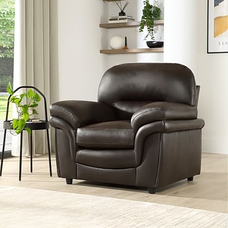 Anderson Armchair, Brown Classic Faux Leather