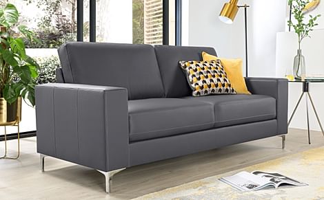 Baltimore 3 Seater Sofa, Grey Premium Faux Leather