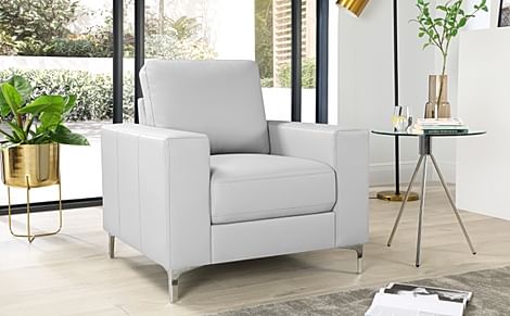 Baltimore Armchair, Light Grey Premium Faux Leather