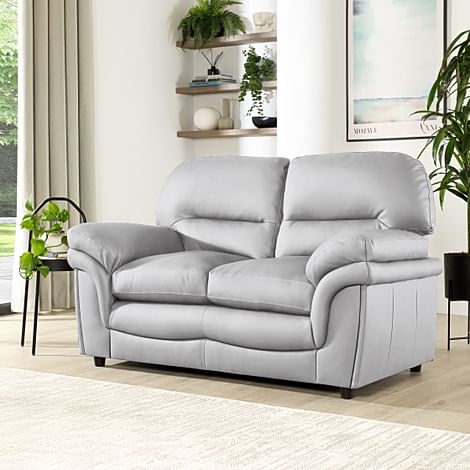 Anderson 2 Seater Sofa, Light Grey Premium Faux Leather