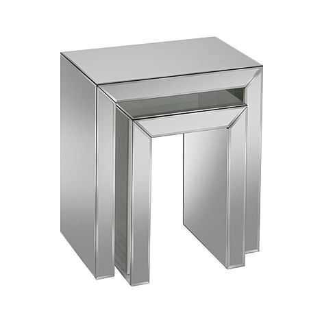Valencia Mirrored Nest of Side 2 Tables