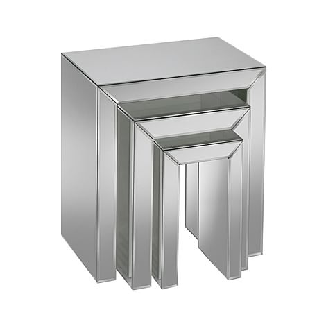Valencia Mirrored Nest of Side 3 Tables