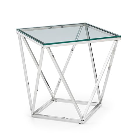 Marino Glass and Chrome Side Table