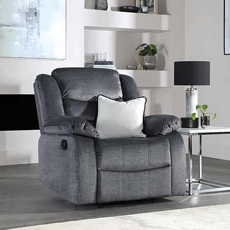 Sorrento Recliner Armchair, Grey Aura Velvet