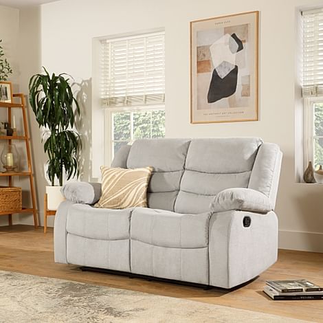 Sorrento 2 Seater Recliner Sofa, Dove Grey Classic Plush Fabric
