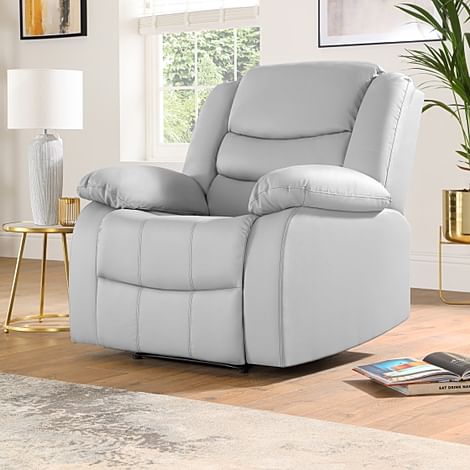Sorrento Recliner Armchair, Light Grey Premium Faux Leather