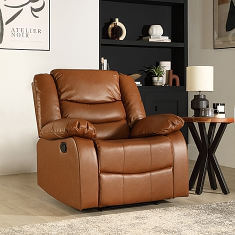 Sorrento Recliner Armchair, Tan Premium Faux Leather