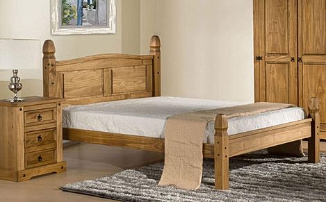 Corona Wooden Double Bed with Low Foot End