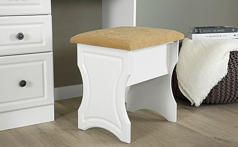 Pembroke Dressing Table Stool, White Wood Effect