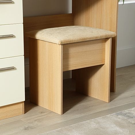 Knightsbridge Dressing Table Stool, Natural Oak Effect