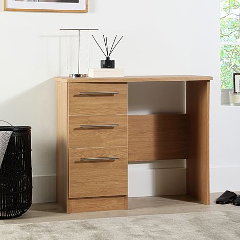 Sherwood Dressing Table, 3 Drawer, Natural Oak Effect