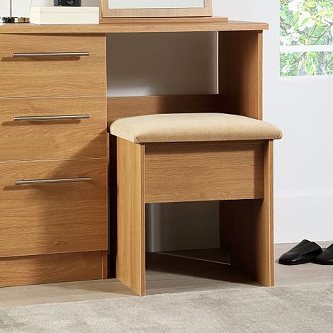 Sherwood Dressing Table Stool, Natural Oak Effect