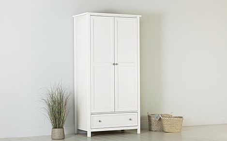 Dorset White 2 Door 1 Drawer Wardrobe