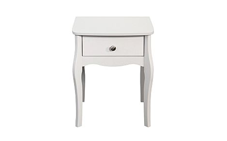 Baroque White 1 Drawer Bedside Table