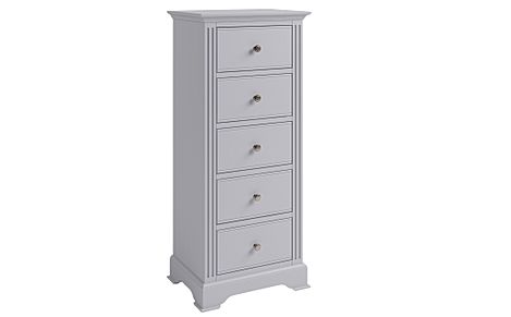 Berkeley Painted Grey Tall Narrow 5 Drawer Chest of Drawers
