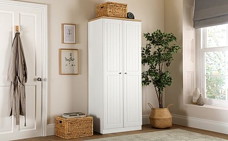 Vienna Wardrobe, 2 Door, White Wood Effect & Natural Oak Effect