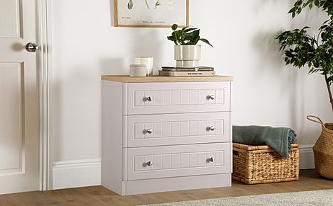 Vienna Stone and Oak 3 Drawer Chest of Drawers