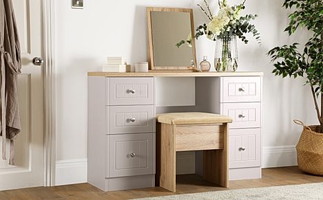 Vienna Stone and Oak 6 Drawer Dressing Table