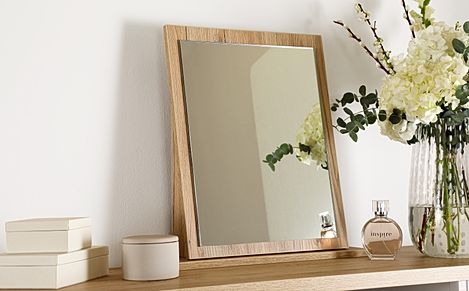 Vienna Dressing Table Mirror, Small, Natural Oak Effect