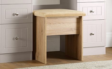 Vienna Dressing Table Stool, Natural Oak Effect