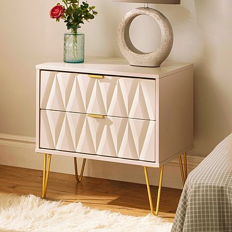Mayfair Stone 2 Drawer Bedside Table