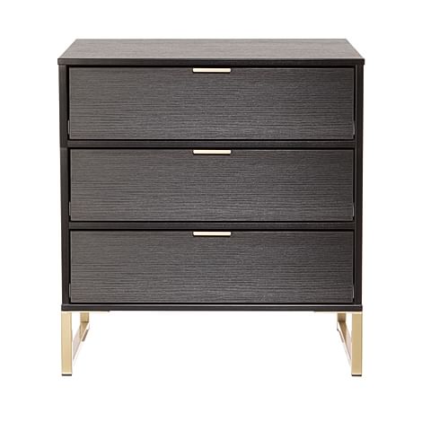 Loft Chest of Drawers, 3 Drawer, Black Wood Effect