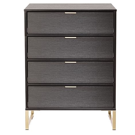 Loft Chest of Drawers, 4 Drawer, Black Wood Effect