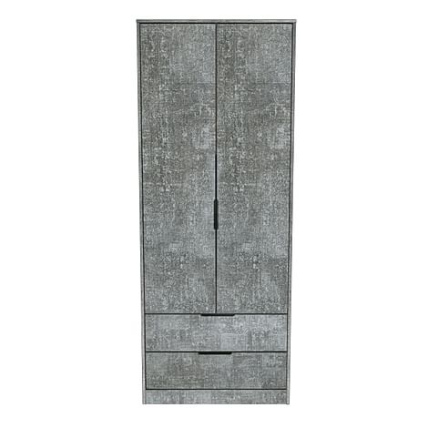 Loft Wardrobe, 2 Door 2 Drawer, Grey Pewter Effect
