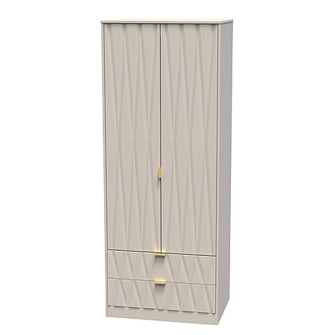 Mayfair Wardrobe, 2 Door 2 Drawer, Stone Grey