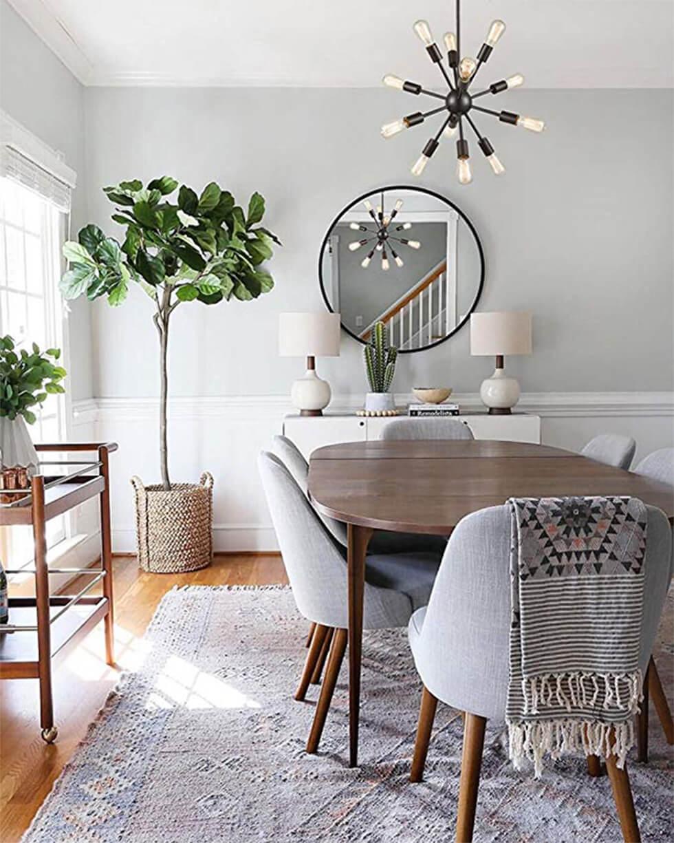 Grey Scandinavian dining room