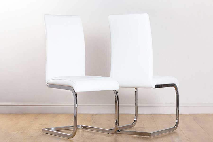 White Leather Dining Room Chairs Uk