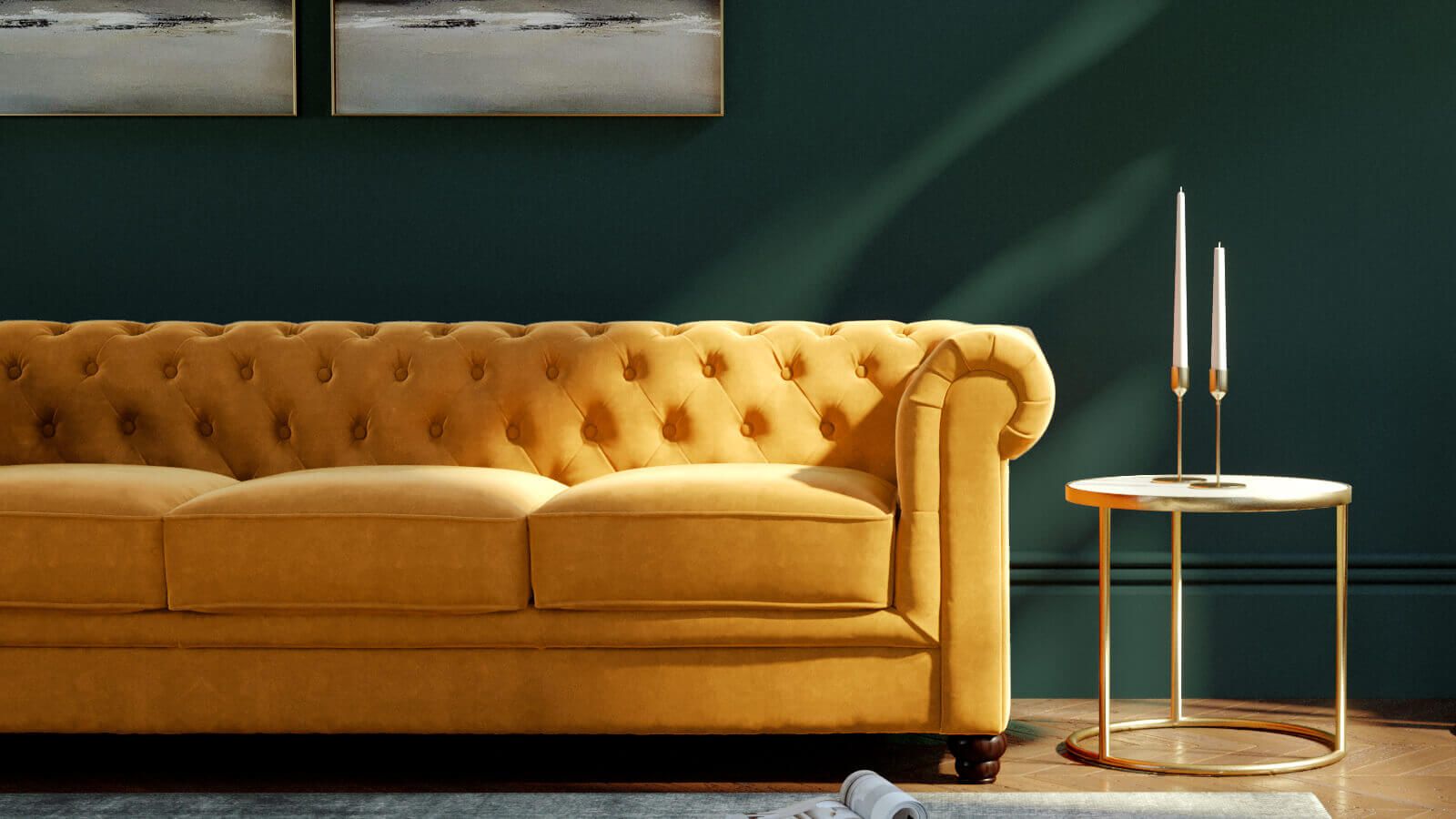 Furniture And Choice announce exclusive limited drop of mustard Hampton sofas