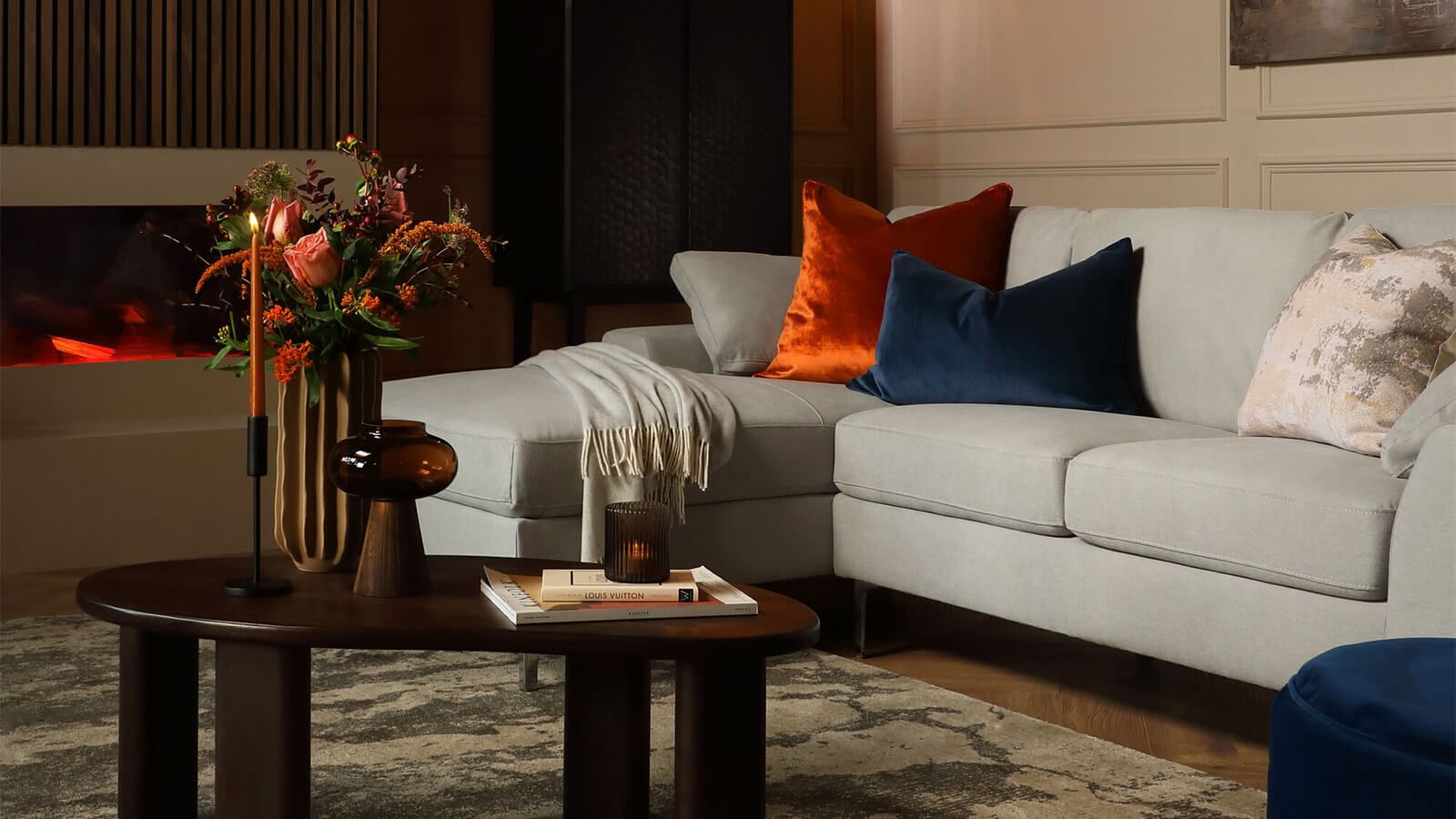 Warm up Autumn 2023 with cosy, dramatic interiors