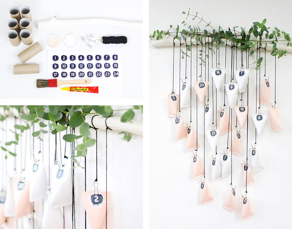 Advent calendar made from recyclable materials.