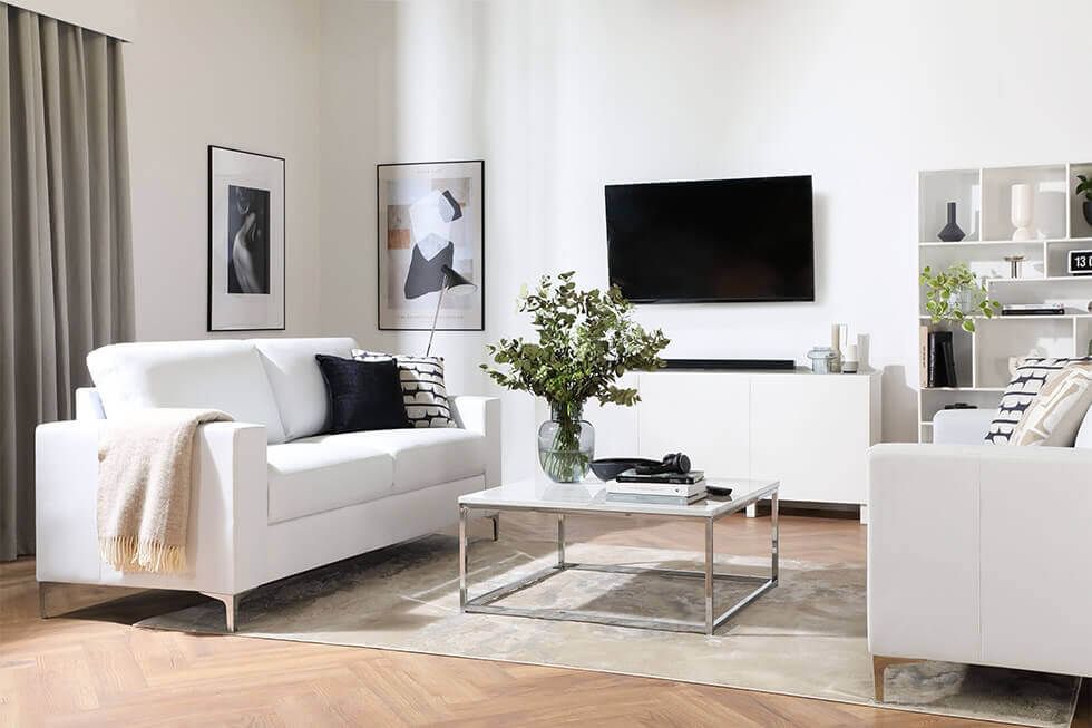 Minimalist white living room