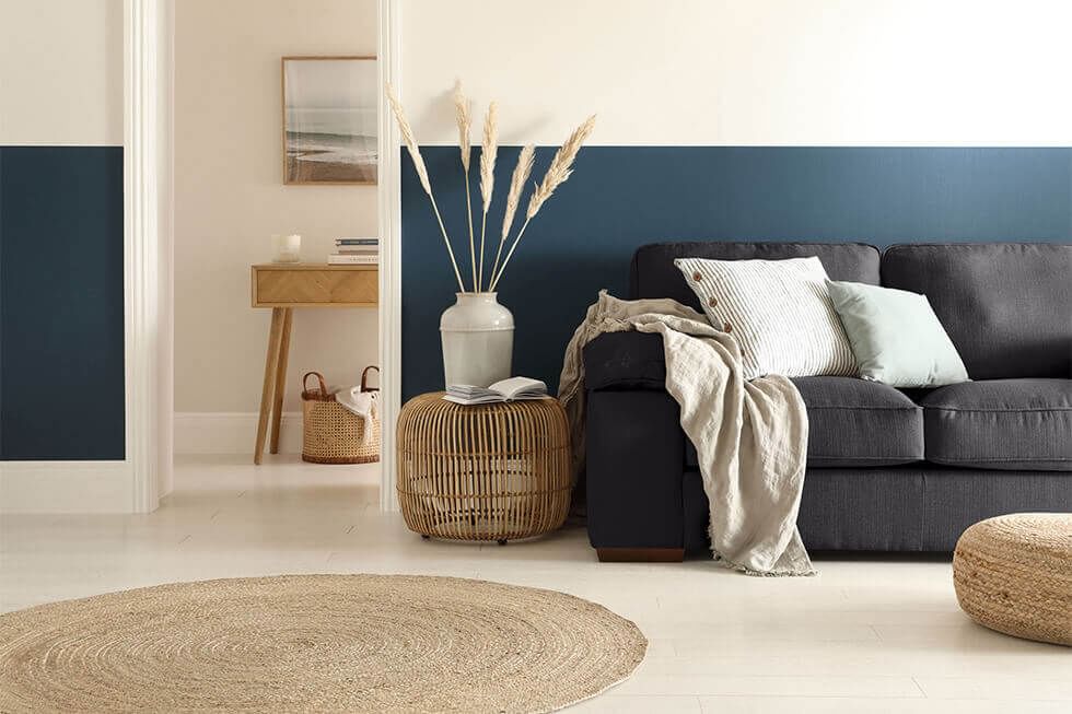 Grey living room with a coastal design