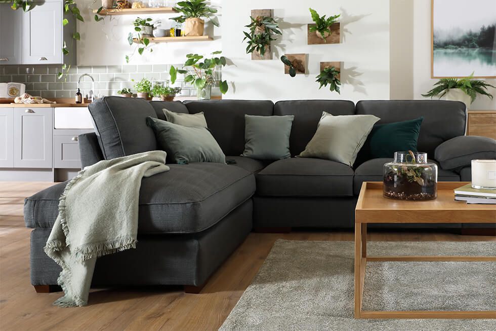  Living room with indoor plant display