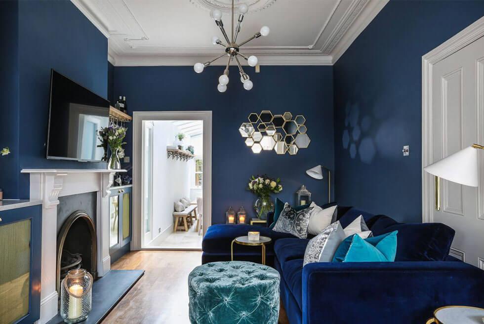 blue walls living room