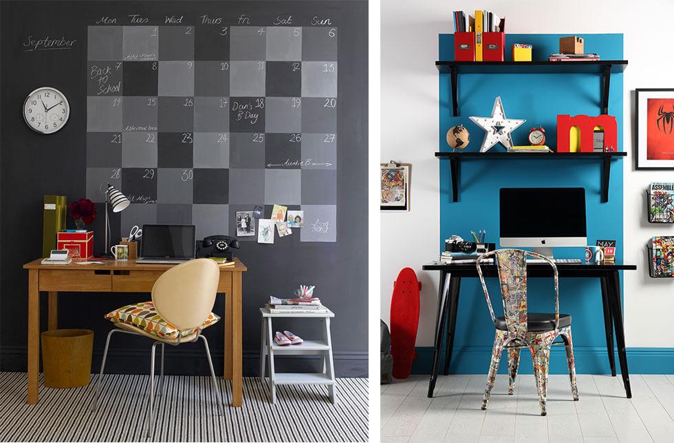Creative ideas for a feature wall in a teenager's bedroom