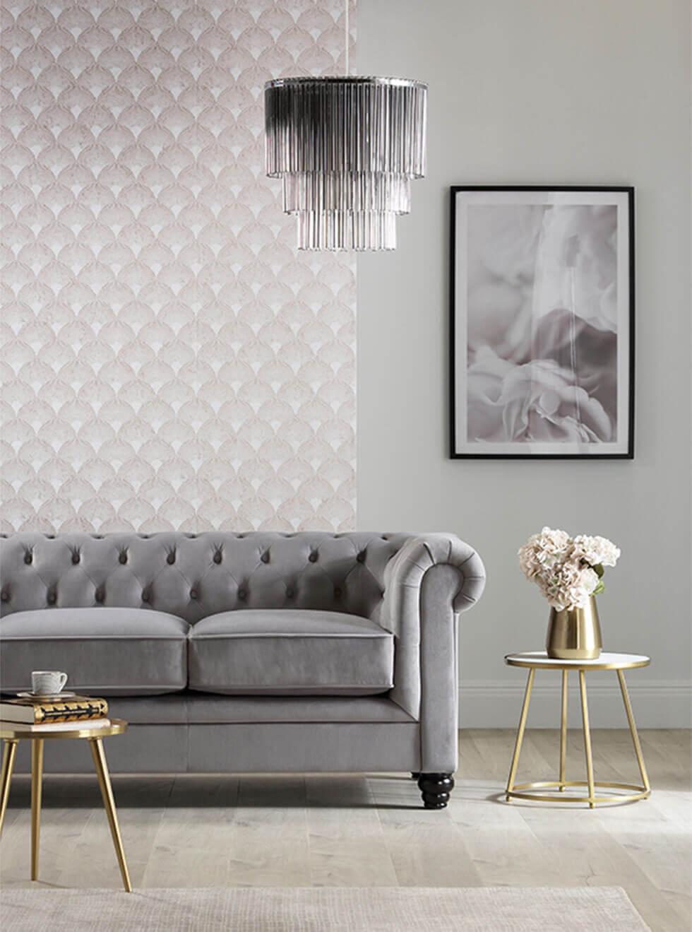 grey feature wall lounge