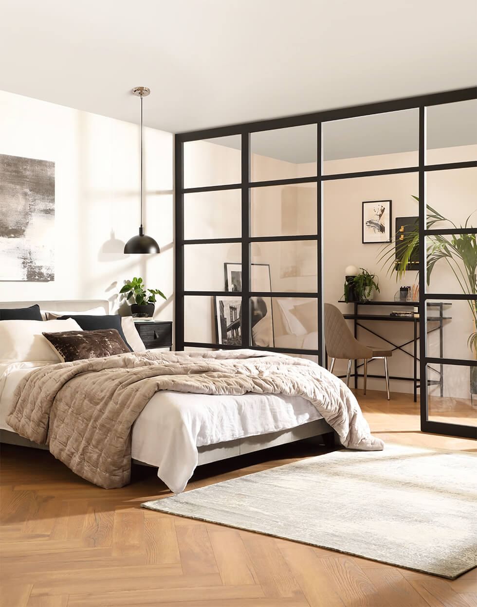 Bedroom partition with work from home area