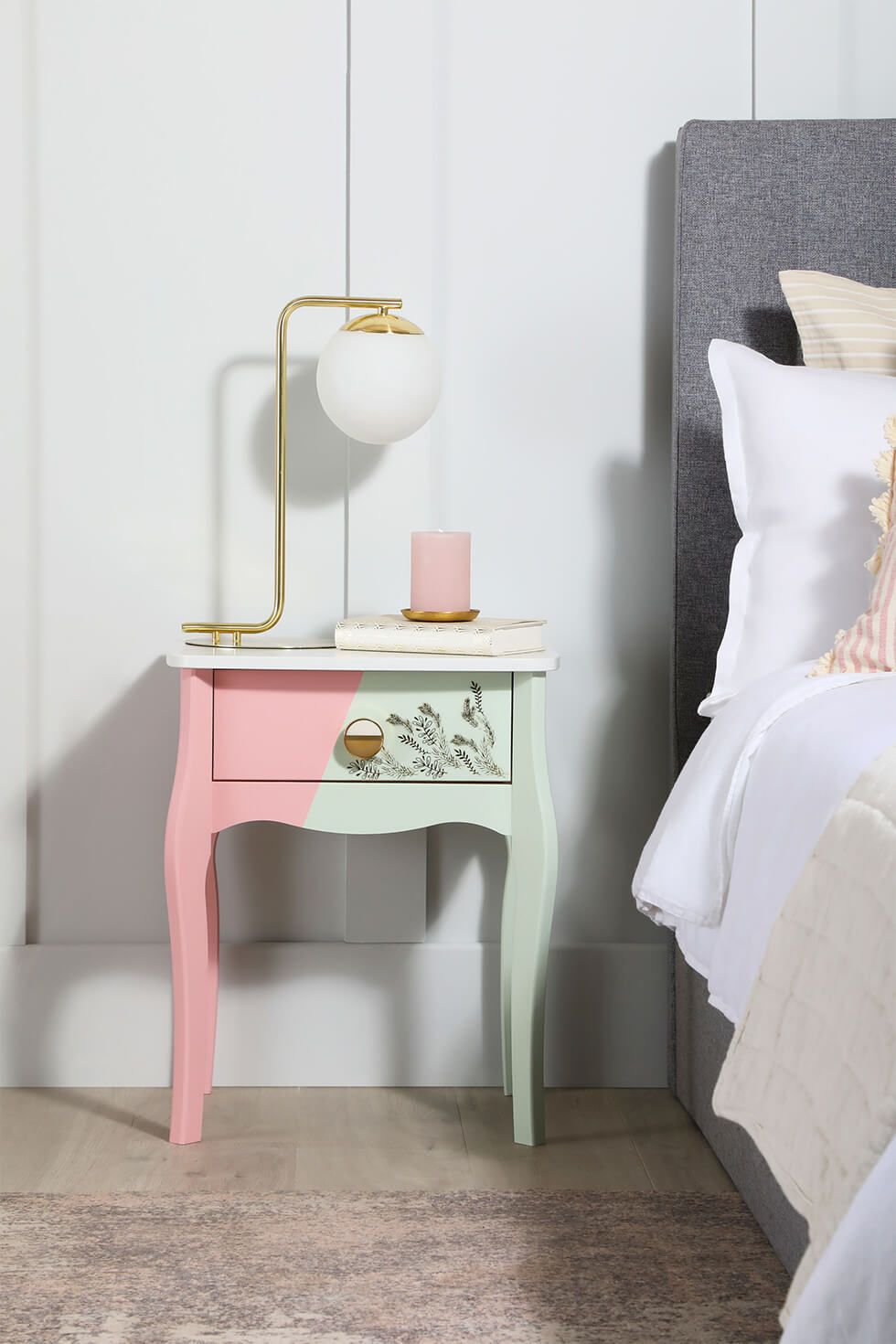 Vintage meets modern bedside table