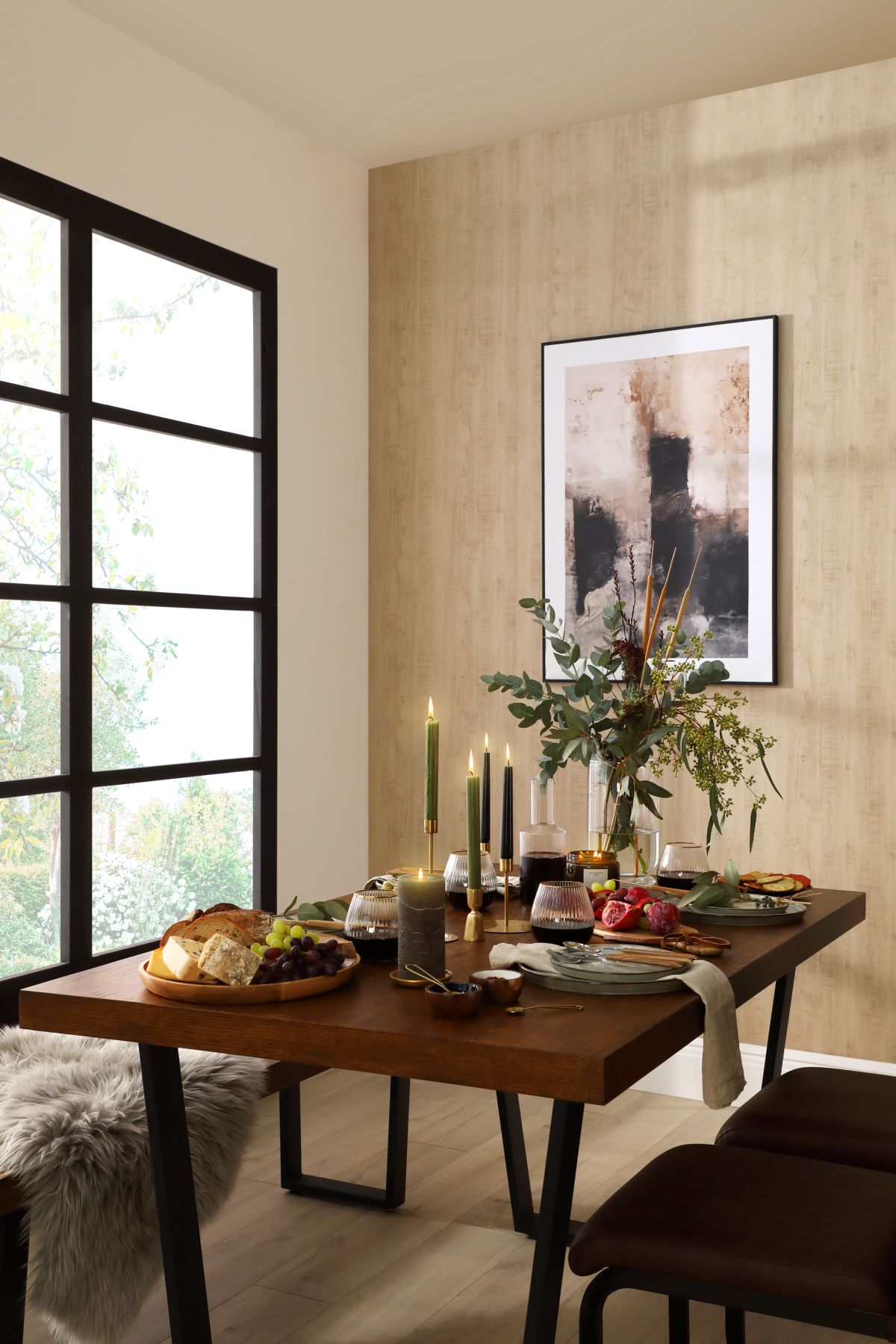 Addison Oak Table, Bench and Perth Chairs - An Autumn Retreat