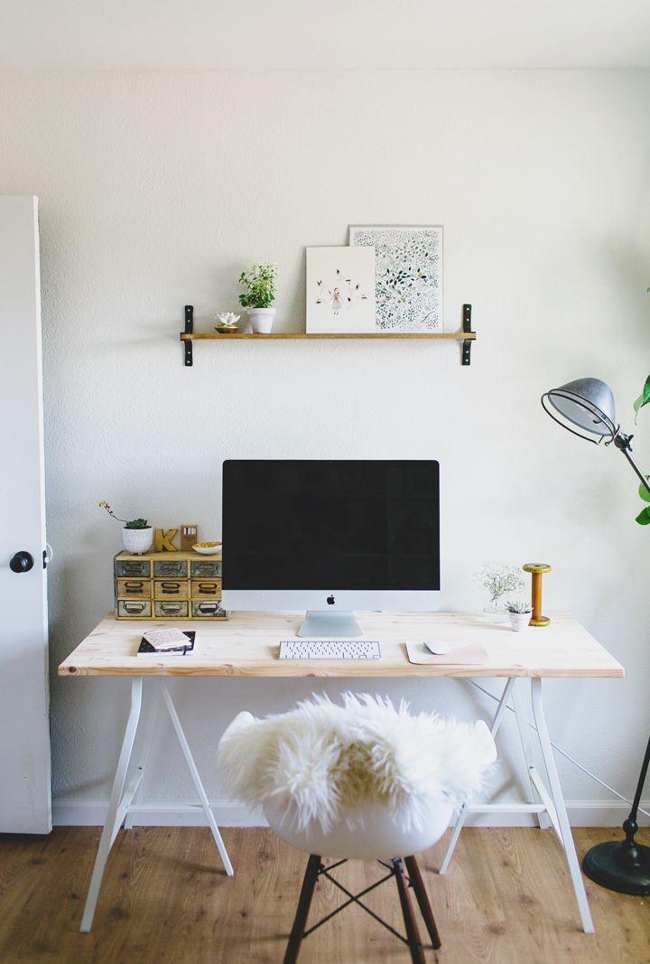 White and minimal workspace.