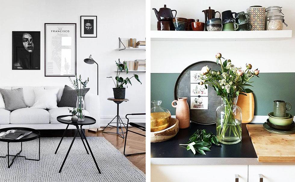 Scandinavian inspired living room and kitchen