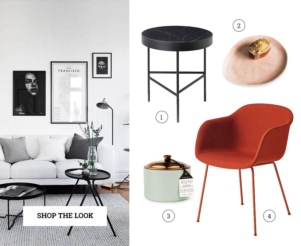 A collage of minimalist, Scandi accessories