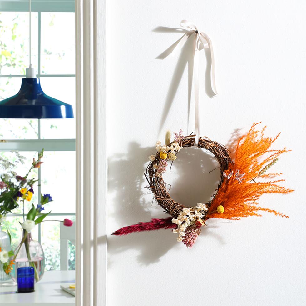 Vibrant floral hoop for spring or easter