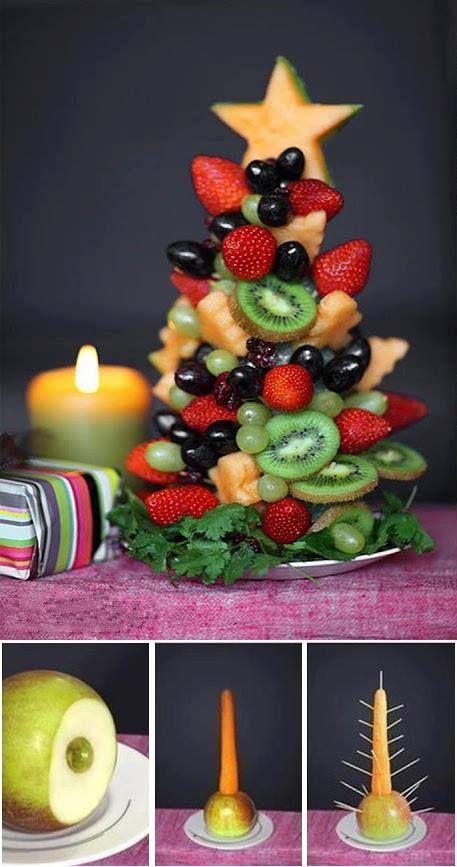 Tree made from fresh fruit