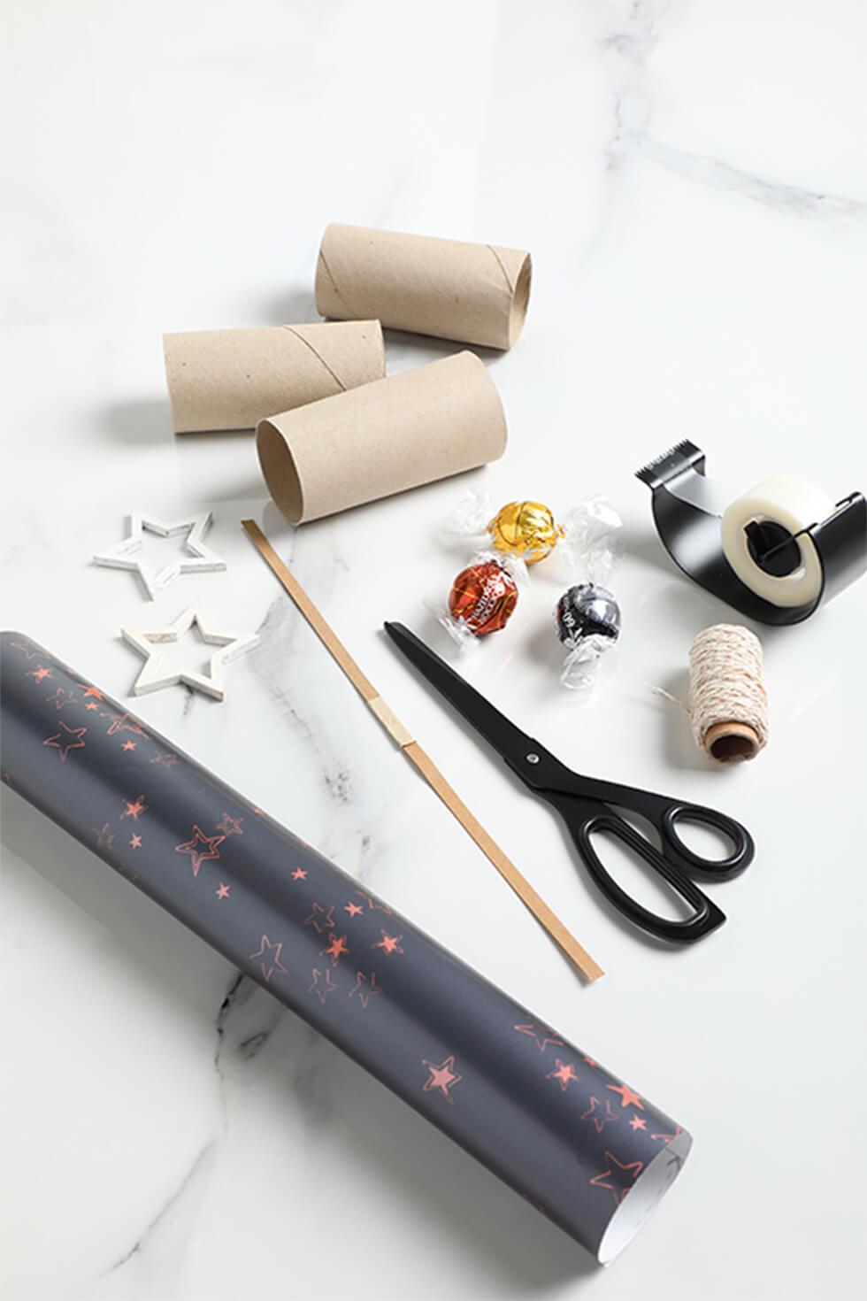 Items you'll need to make a christmas cracker