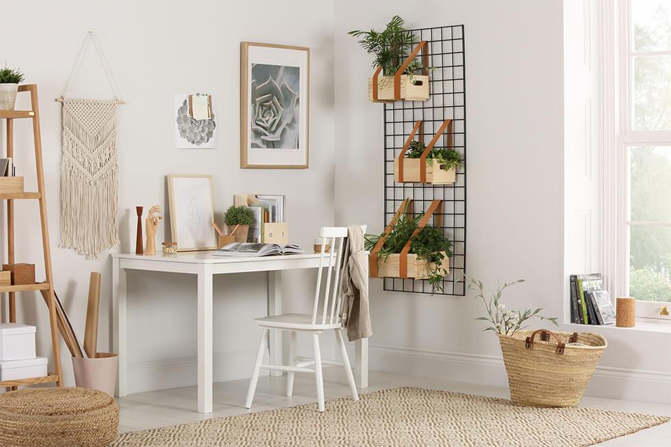 Planter feature wall in the home office